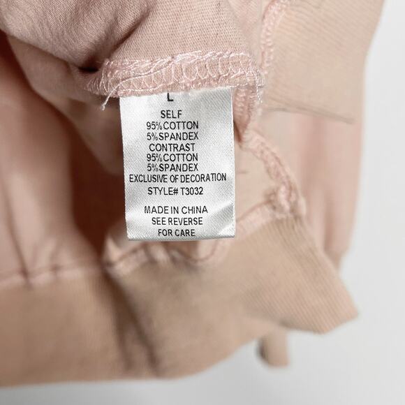 New See and Be Seen Large Pink Blush Ruffle Detail Striped Sweatshirt Crew Neck - Picture 8 of 10